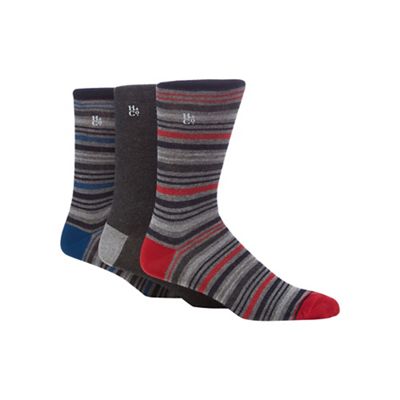 Pack of three blue stripe socks